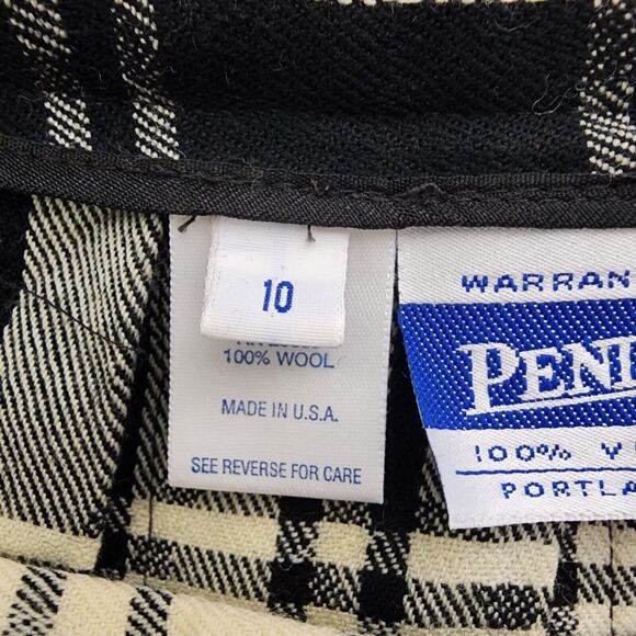 Vintage Pendleton Womens Maxi Skirt Size 10 100% Virgin Wool Black Cream Plaid - Picture 7 of 9